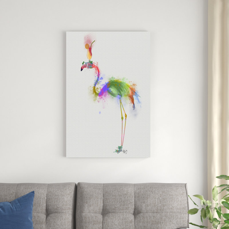 Rainbow Splash Flamingo 1, H 36 po x l 24 po x P 1,25 po