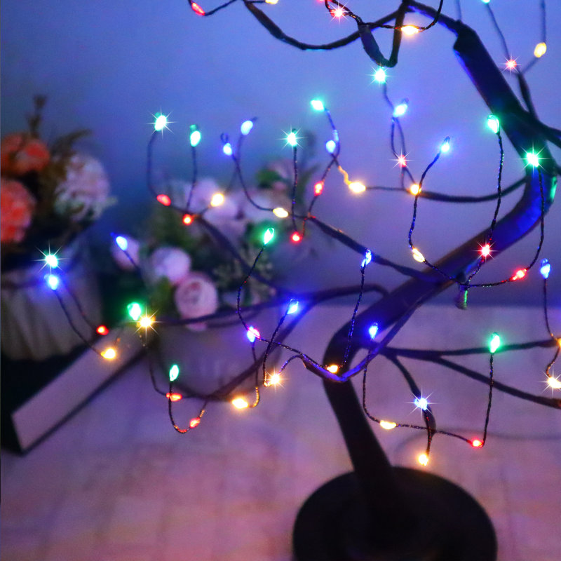 108 Led Tabletop Tree Light Led Desk Lamp Artificial Tree For Home Office Decorative Branches For Party Halloween Holiday Battery USB Operated Bonsai With Timer(Multicoloured)