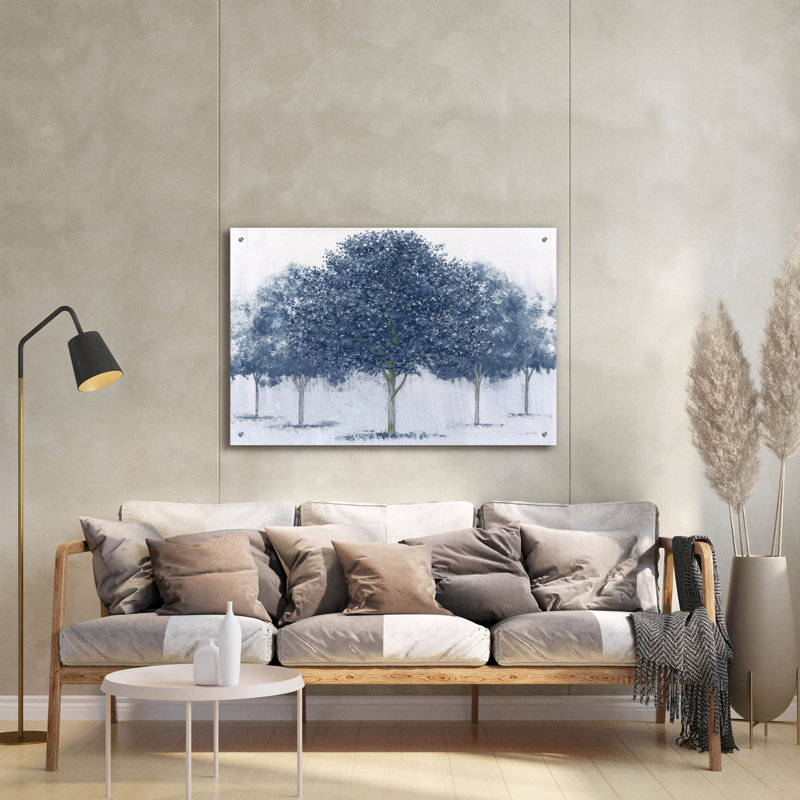 «Peaceful Grove Navy» par James Wiens, art mural en verre acrylique, H 24 po x l 36 po x P 0,2 po