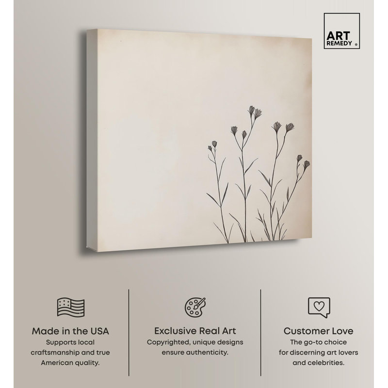 Branches of Calm 30" x 30" Vintage Botanic Wrapped Canvas Art