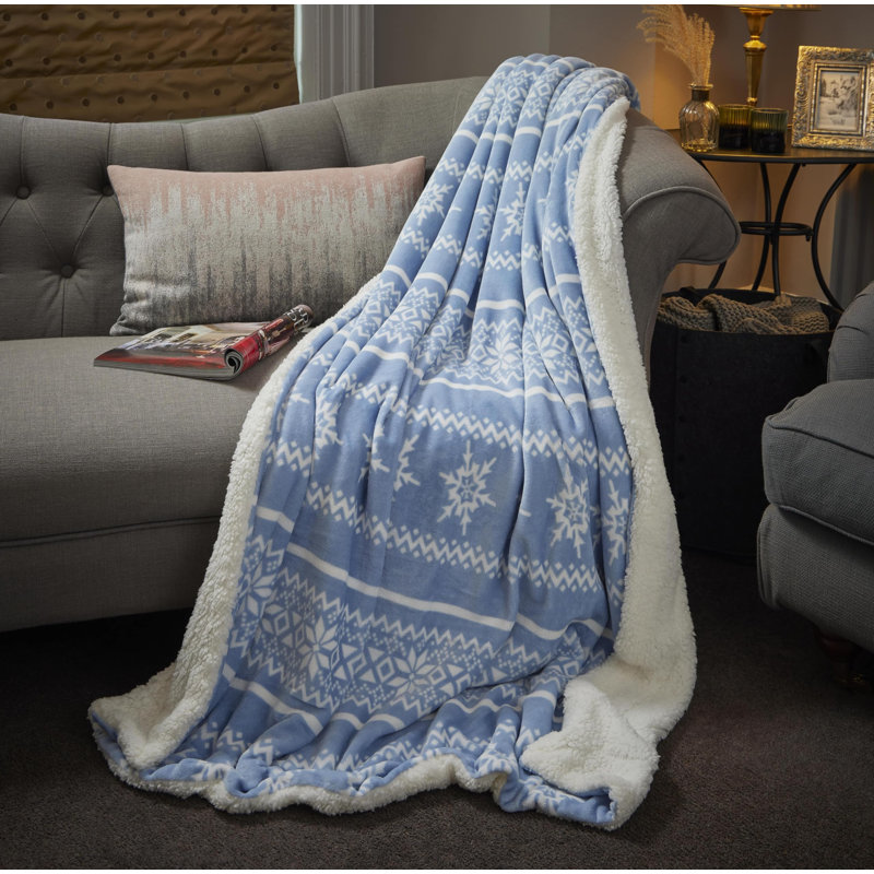 Kaulton Hand Woven Throw Blanket, Blue