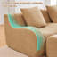 Canapé d'angle en forme de L, tissu camel sans os, accoudoirs incurvés, design épuré, mousse haute densité ergonomique 32D, aucun assemblage requis, base antidérapante