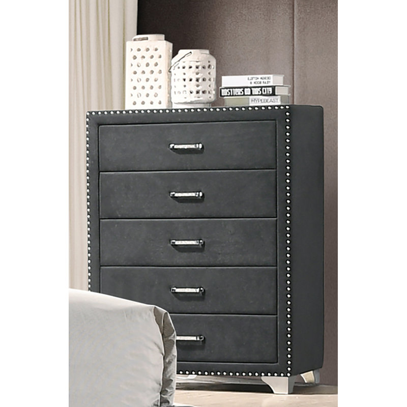 Finchley 35.5'' W 5 - Drawer Dresser, Gray