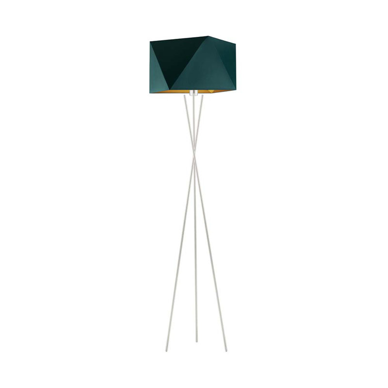 Fitzsimmons 163cm Tripod Floor Lamp, Dark Green, Silver