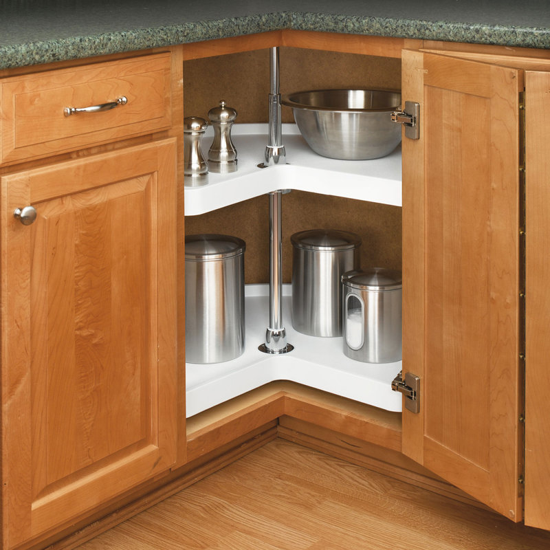 Rev-A-Shelf Kidney Lazy Susan Corner Wall/Base Cabinet 2-Shelf , 24" W