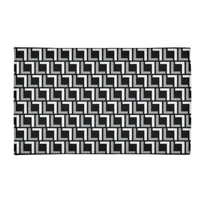 Tapis géométrique noir / gris / blanc