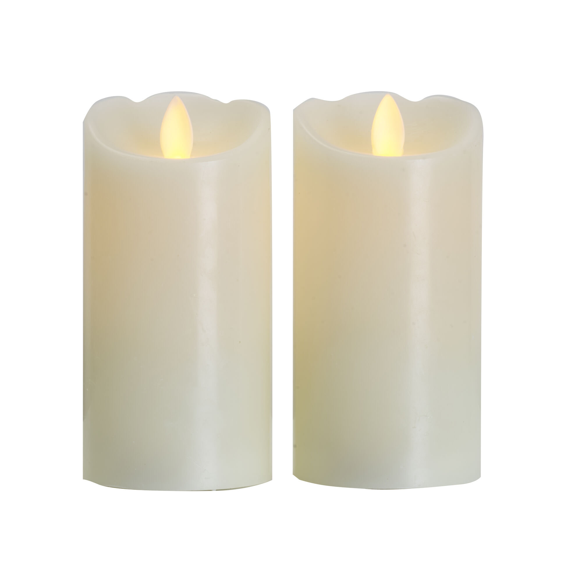 Mikasa Set Of 2 White Realistic Wax Pillar Candles | Wayfair