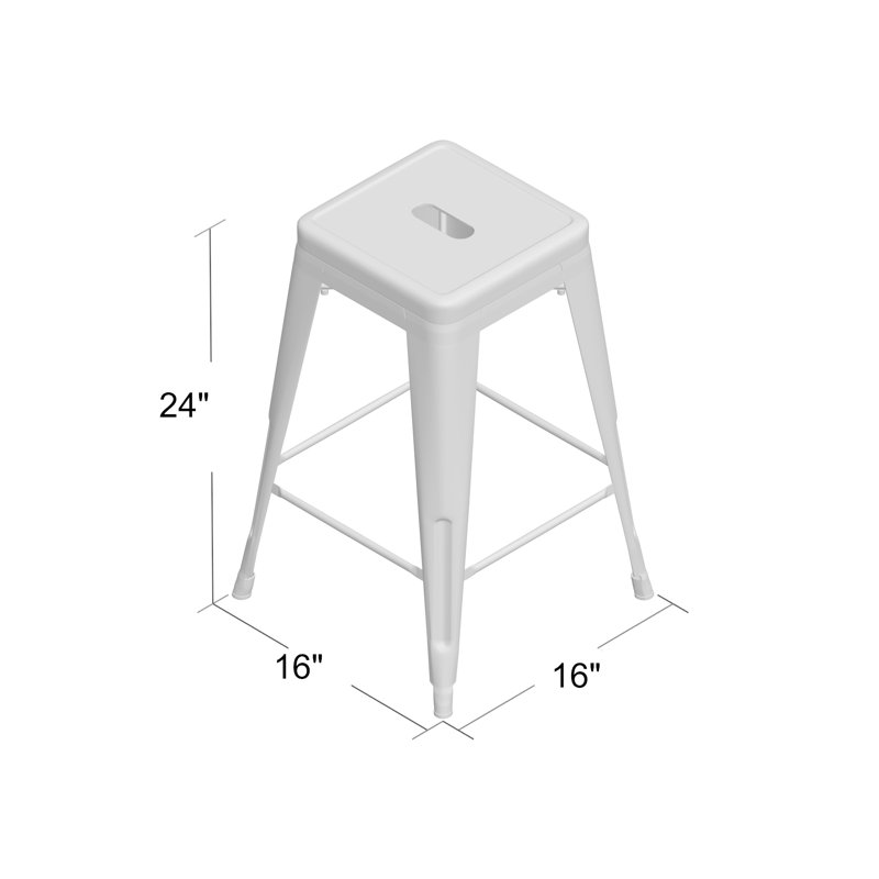 Natascha Steel Counter Stool with Steel Frame, Orange