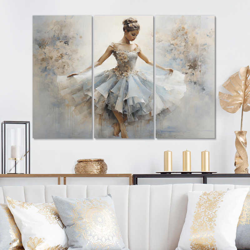 Divertissement «Blue Ballet Dance», reproduction d'art sur toile - Ballet Dance II, H 32 po x l 48 po x P 1 po