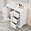 Meuble-lavabo autoportant élégant avec lavabo en céramique, portes à fermeture en douceur et rangement réglable-227500375