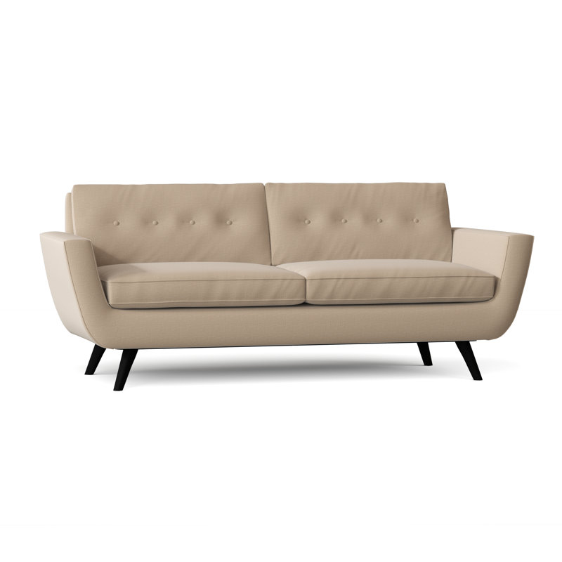 Callie Upholstered 85'' Sofa, 84 Inches, Lena Latte, Black