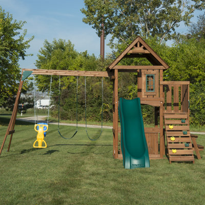 Tioga Fort Wooden Play Swing Set