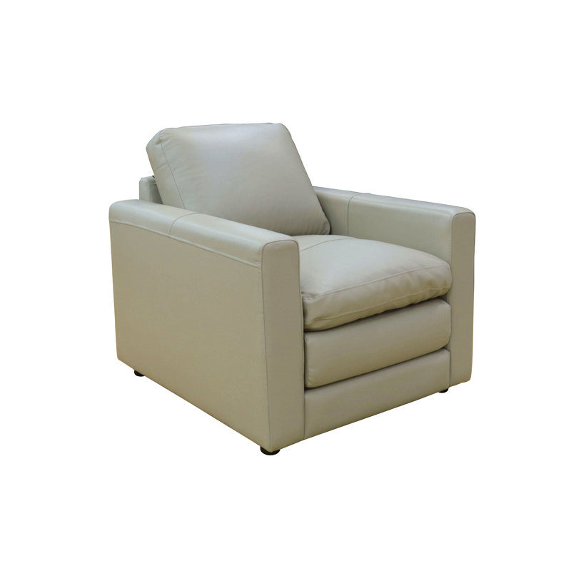 Canapé rembourré en cuir pour salon avec coussin et coussin de dossier, beige