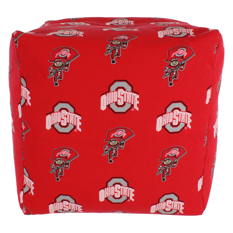 Petit fauteuil à billes d’extérieur classique en forme de cube Kansas Jayhawks Ohio State Buckeyes