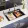 Deervalley 29.5" X 18" Smart Waterfall Kitchen Sink, Drop In Stainless Steel Digital Display Workstation Sink