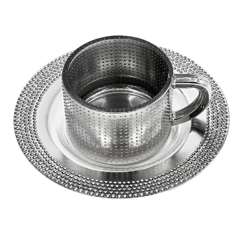 Cups and Saucers - Service for 4 - Silver