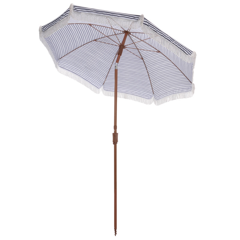 Parasol 6,5 pi Arondell, Rayé bleu marine / blanc