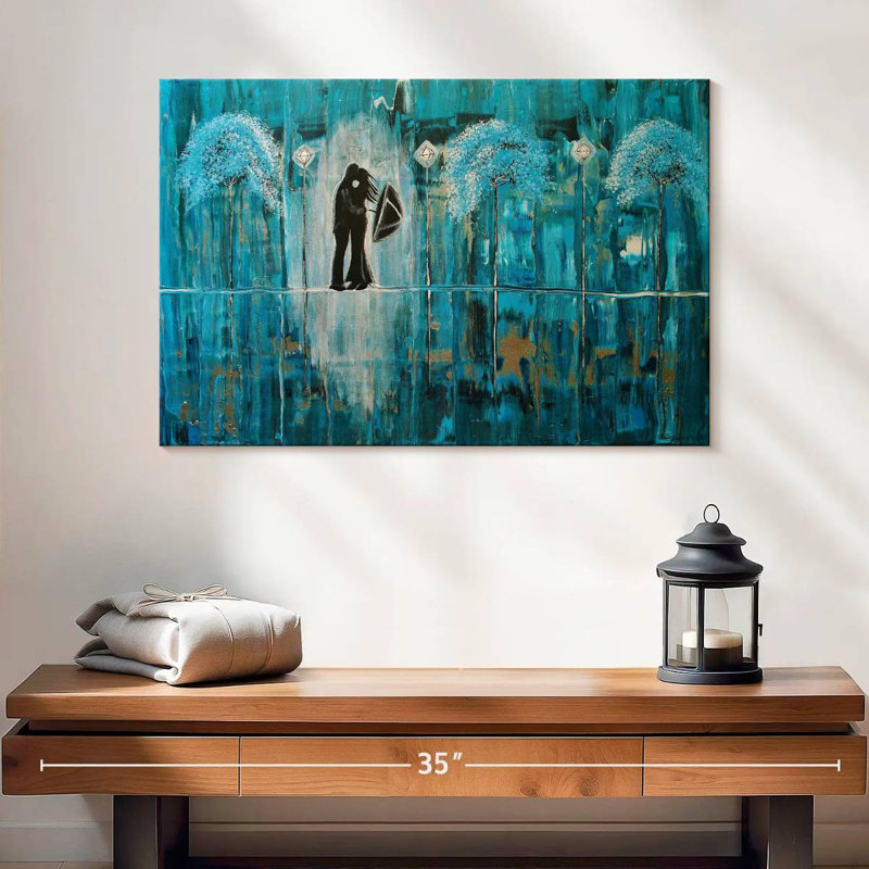 Hardie turquoise, pluie et romance, H 16 po x l 24 po