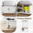38" Farmhouse Hall Tree with Bench and Shoe Storage – Entryway Bench featuring Coat Rack, 5 Hooks, 2 Open Compartments, Barn Door, and Adjustable Shelf in Rustic White and Brown