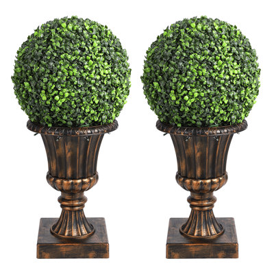  2 boules de topiaire artificielle avec pot