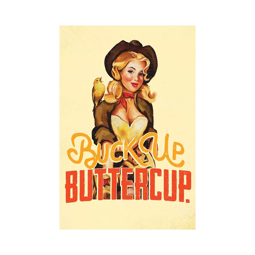 Buck Up Buttercup Yellow - Wrapped Canvas Painting