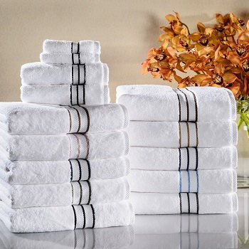 Josann Turkish Cotton Hand Towel Set, Black