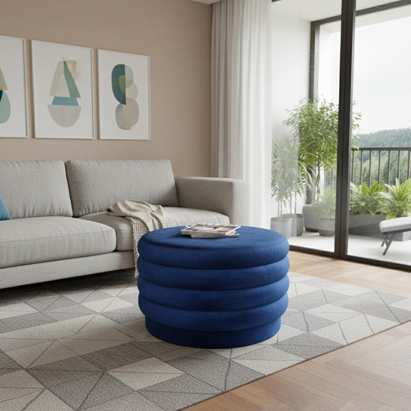 Repose-pieds 31 po, Velours bleu