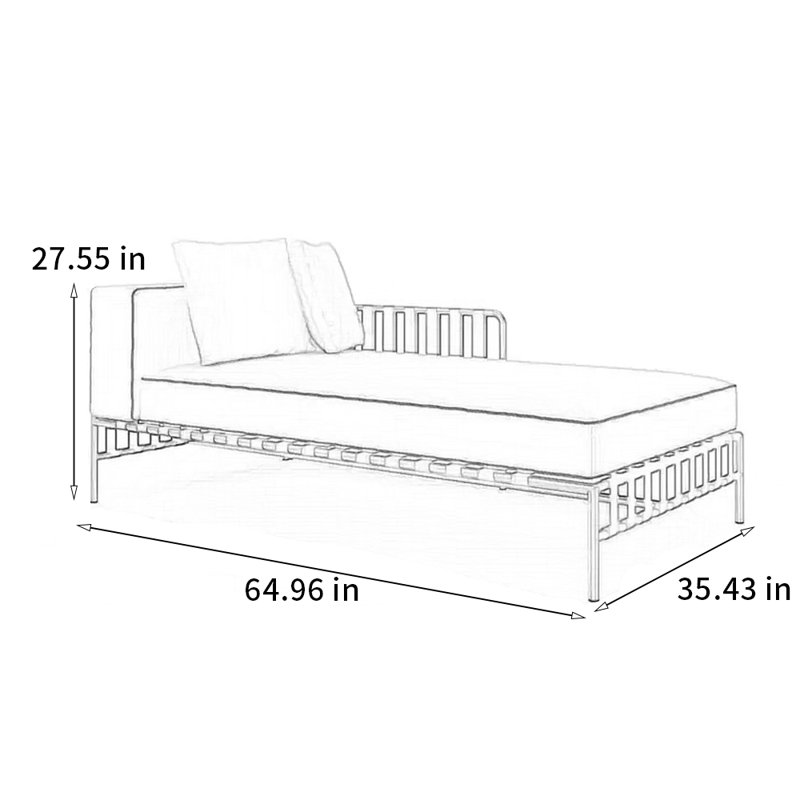 Comfortable stainless steel chair, Left Hand Facing