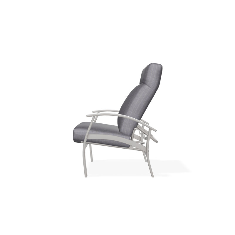 Belle Isle Outdoor Lounge Chair, Restore Indigo, Warm Gray