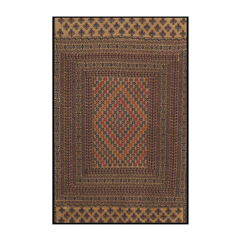 Orange oriental/rouge/brun Tapis décoratif, Rectangle 8 pi x 12 pi