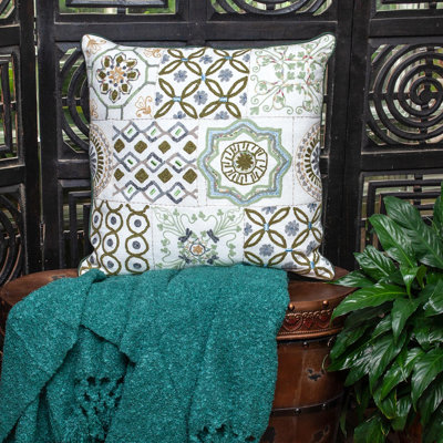 Parkland Collection Ren Transitional Beige Throw Pillow