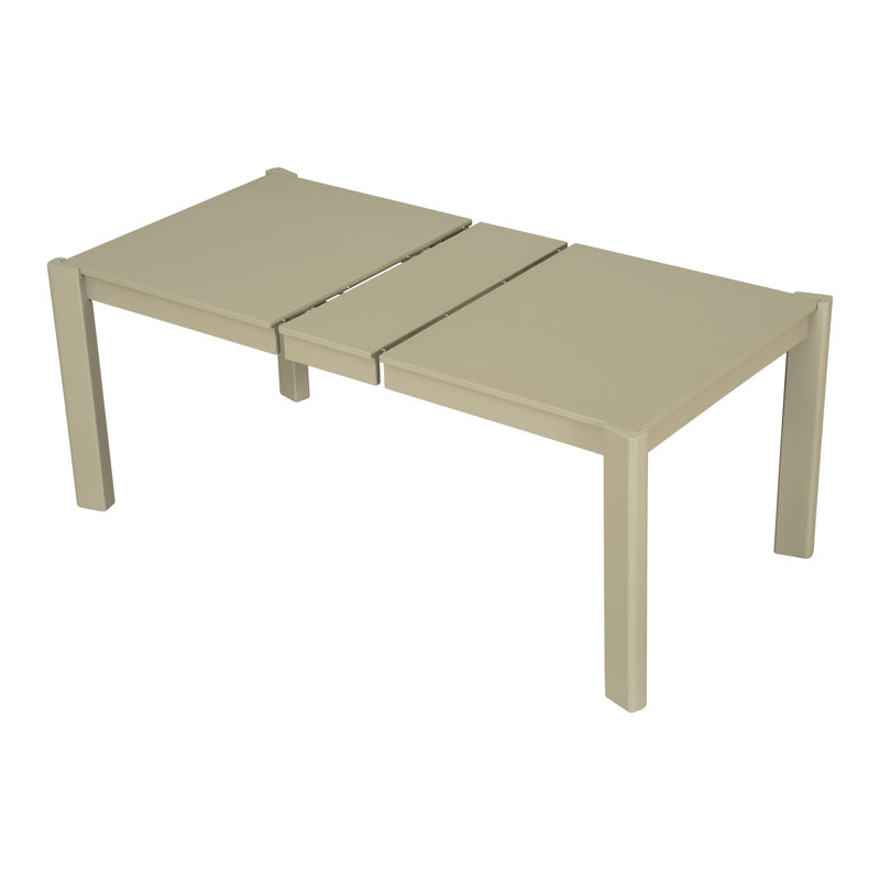 Table de salle à manger extensible en bois massif, ton noyer, 59 à 73 po, conception moderne, mécanisme d'extension lisse de 59 à 73 pouces, avec rangement discret
