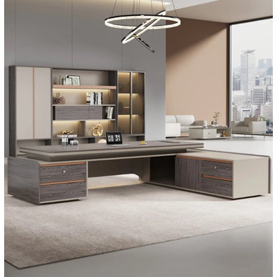 Mureil L-Shaped Manufactured Wood Reception Desk