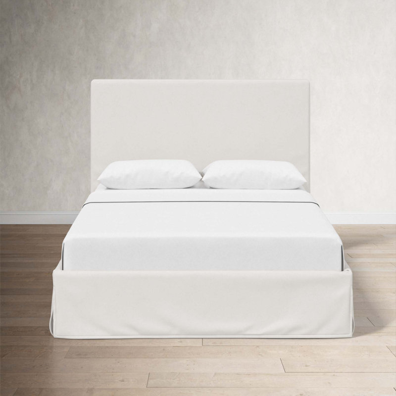 Verona Upholstered Slipcover Bed, Bella Light Gray Performance Velvet, King