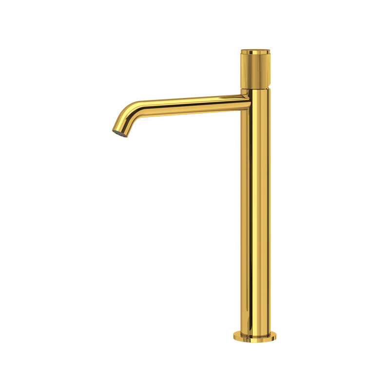 Amahle Single Handle Tall Lavatory Faucet, Unlacquered Brass