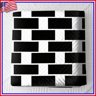 Black White Checkerboard Quilted Bedspread All Sizes