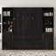 Grand lit escamotable en bois avec armoires de rangement, lit escamotable mural avec tablettes, aucun sommier nécessaire