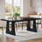 71 Inch Farmhouse Dining Table for 6-8, Large Rustic Rectangular Kitchen and Dinner Table with Solid Wood Legs for Dining Room and Living Room-590628544