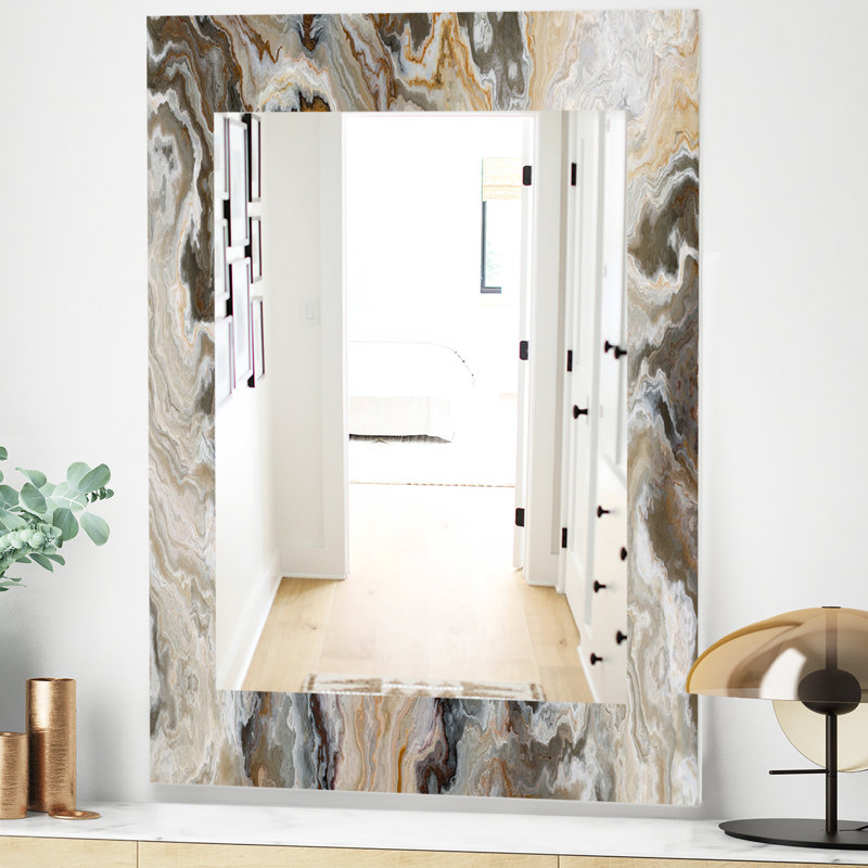 Composition onyx - miroir décoratif Mid-Century, H 39,4 po x l 29,5 po