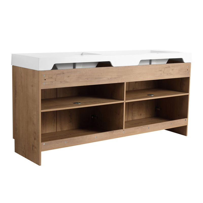 Meuble-lavabo double de 183 cm avec dessus en résine