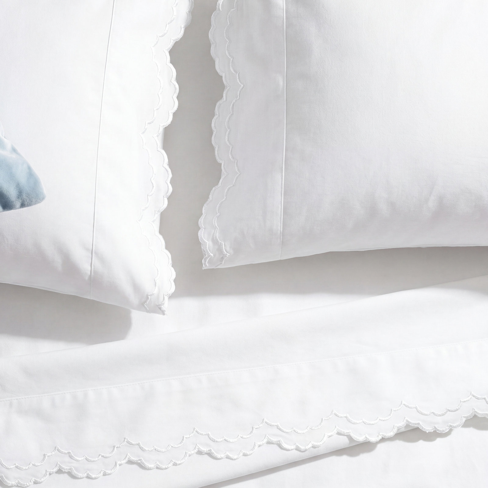 Arli Cotton Sheet Set, King, White/ White
