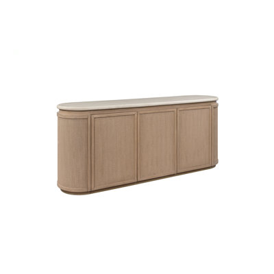 Buffet élégant avec dessus en pierre et dessus en corde avec corde idéal pour le rangement élégant dans les salles à manger ou les espaces de vie