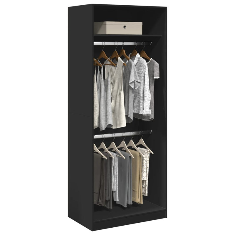 Artressia Manufactured Wood Wardrobe, 80 x 50 x 200 cm, Black