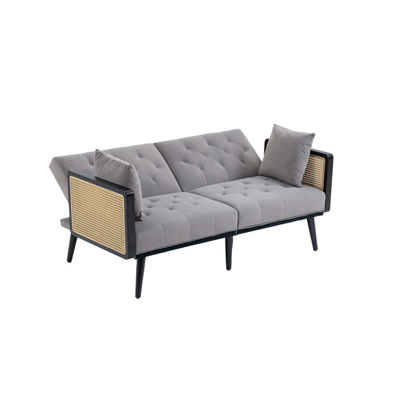 Canapé avec causeuse Accent, Velours gris foncé