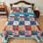  Red/Blue Floral Cotton Patch Work Quilt Set Bedding-1804321012