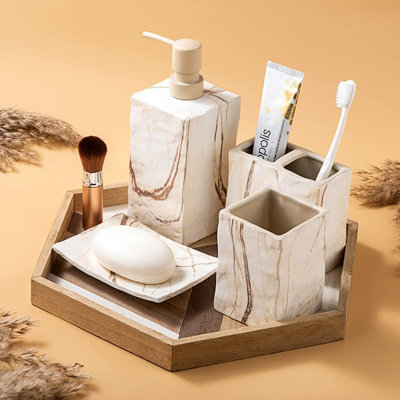 Ensemble d'accessoires de salle de bain en céramique / porcelaine Deerdre