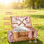 Wicker Picnic Basket Set For 2 With Waterproof Blanket & Insulated Cooler, Willow Hamper With Cutlery Kit For Camping & Weddings (Red)