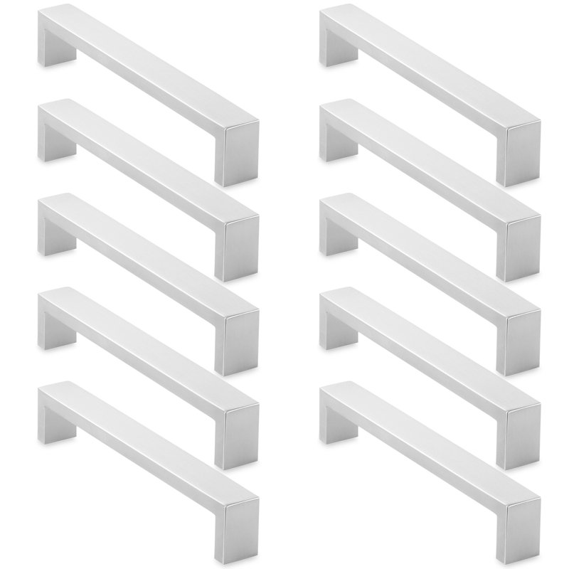6-1/4" Center Cabinet Handle Multipack, Satin Nickel