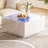 Square High Glossy Coffee Table with 16-color LED Strip Lights-1308283948