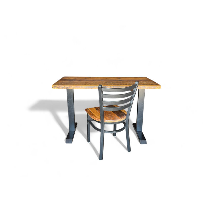 Heritage Farmhouse Earth And Iron Desk With Chair Set, 28" H x 30" W x 24" D